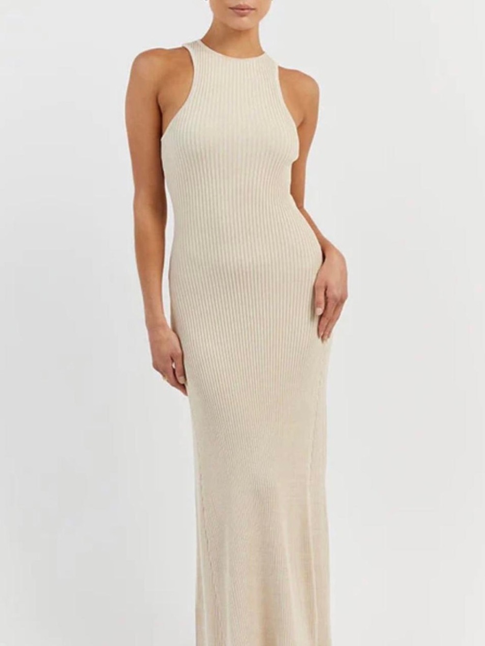 DISSH Olympia Oat Marle Ribbed Knit Midi Dress - NWT